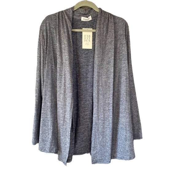 NEW Gilli Open Front Heathered Blue Cardigan Sz 1X - Picture 1 of 7